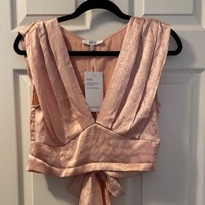 Ro & De Blush Pink V-Neck Blouse